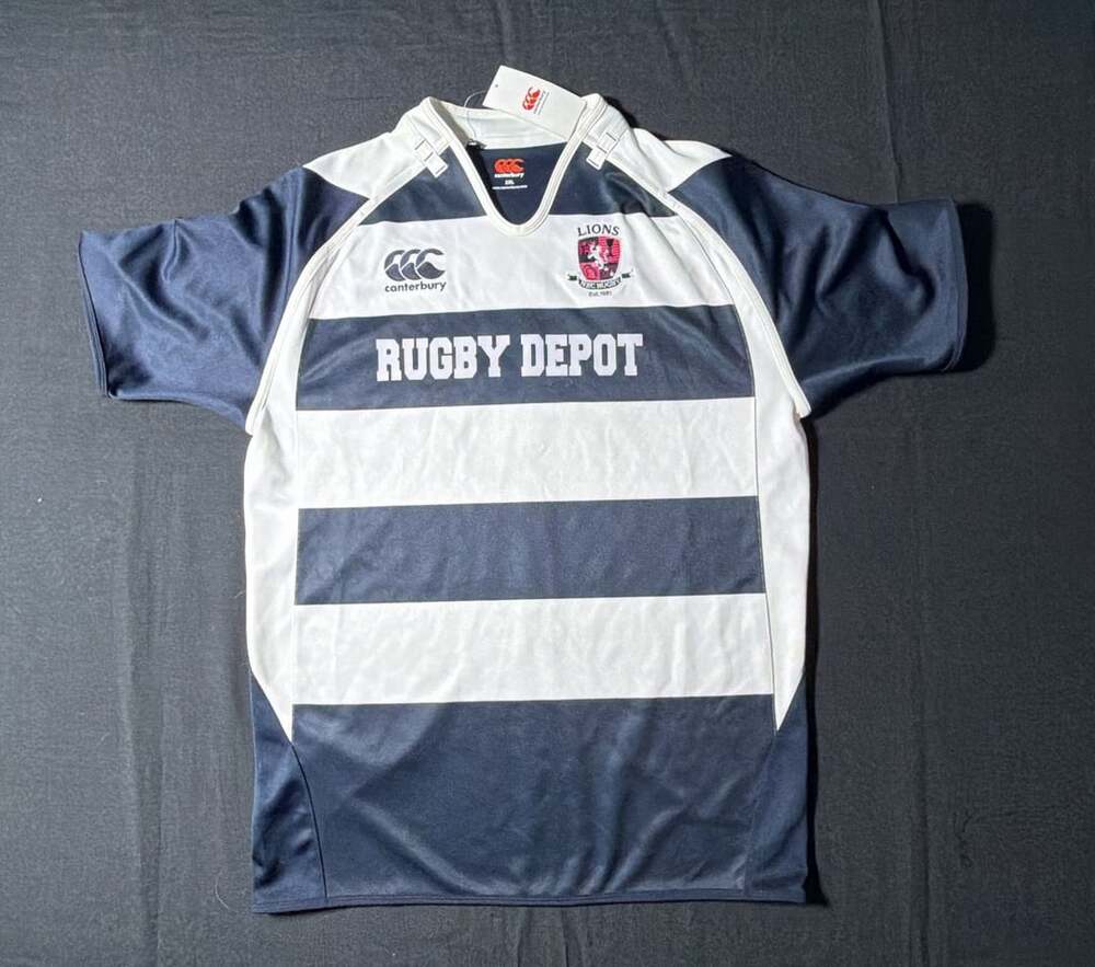 Canterbury Rugby Depot Lions Rugby Jersey Blue White Striped Size 2XL Carney 4